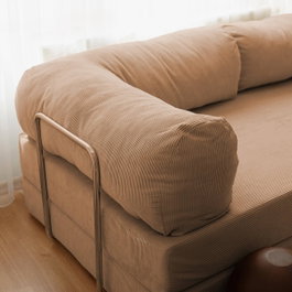 Atelier Del Sofa Nook Sofá-Cama de 3 Plazas en Terciopelo Marrón